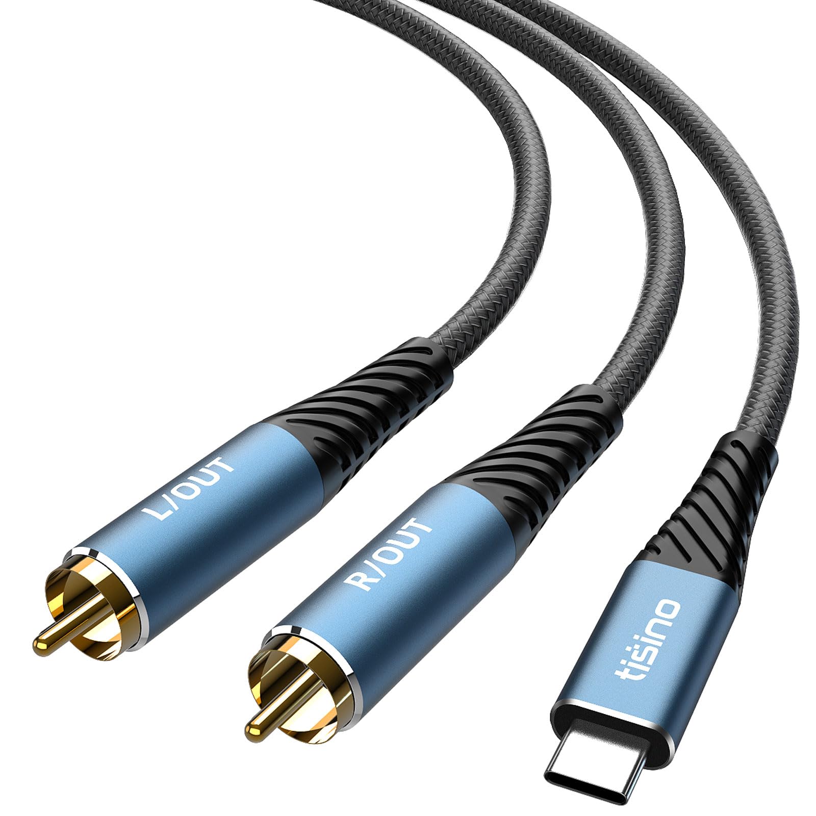 Photo 1 of Tisino USB C to RCA Audio Cable - 3.3FT, 32bit/384kHz RCA Splitter USB Type C Jack Stereo Cable for iPhone 16 15 Series, Laptop, Tablet to Home Theater, DVD, Amplifier, Speaker, Car Stereo