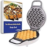 Hong Kong Egg Waffle Maker with BONUS recipe e-book - Make Hong Kong Style Bubble Egg Waffle in 5 minutes AC 120V, 60Hz 760W