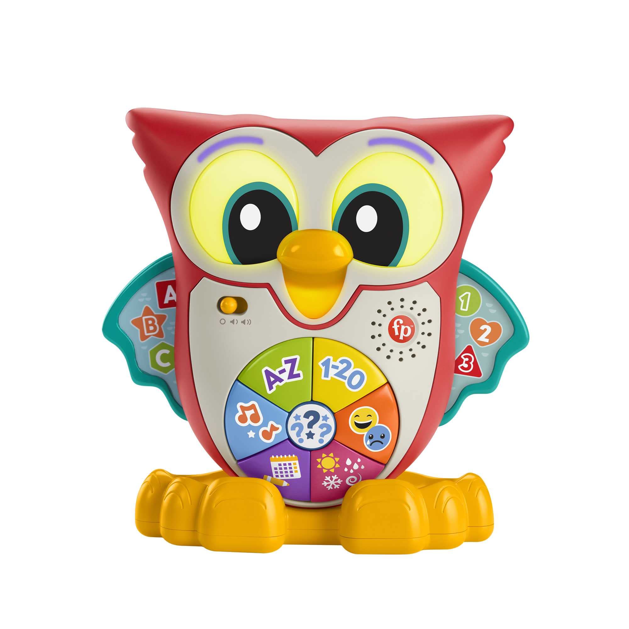 ​Fisher-Price Linkimals Light-Up & Learn Owl, German Version, interactive musical learning toy with lights and motion for toddlers ages 18 months and older, HMT73