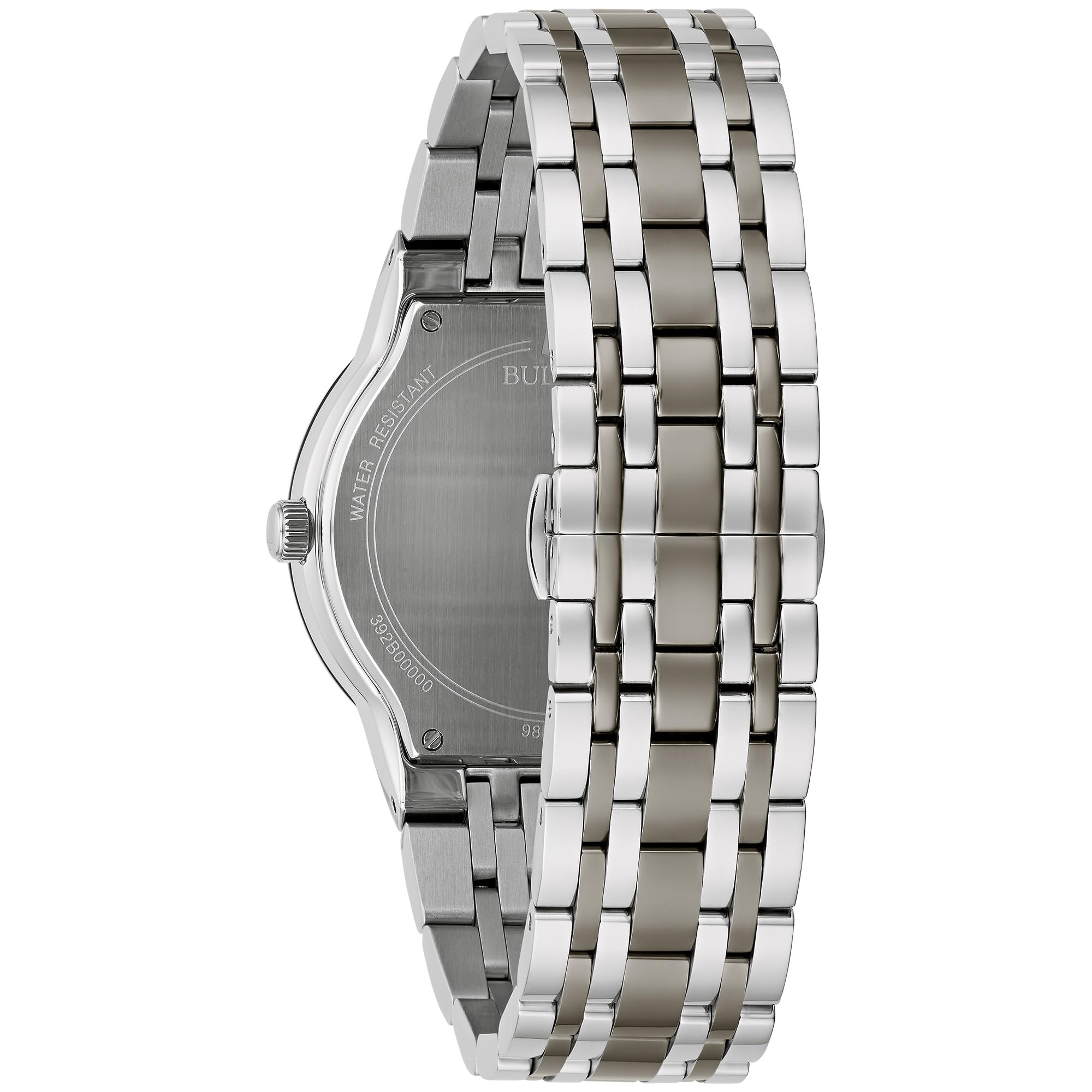 Bulova Men's Modern Diamond Quartz Two Tone Stainless Steel Watch, Grey Dial Style:98D186