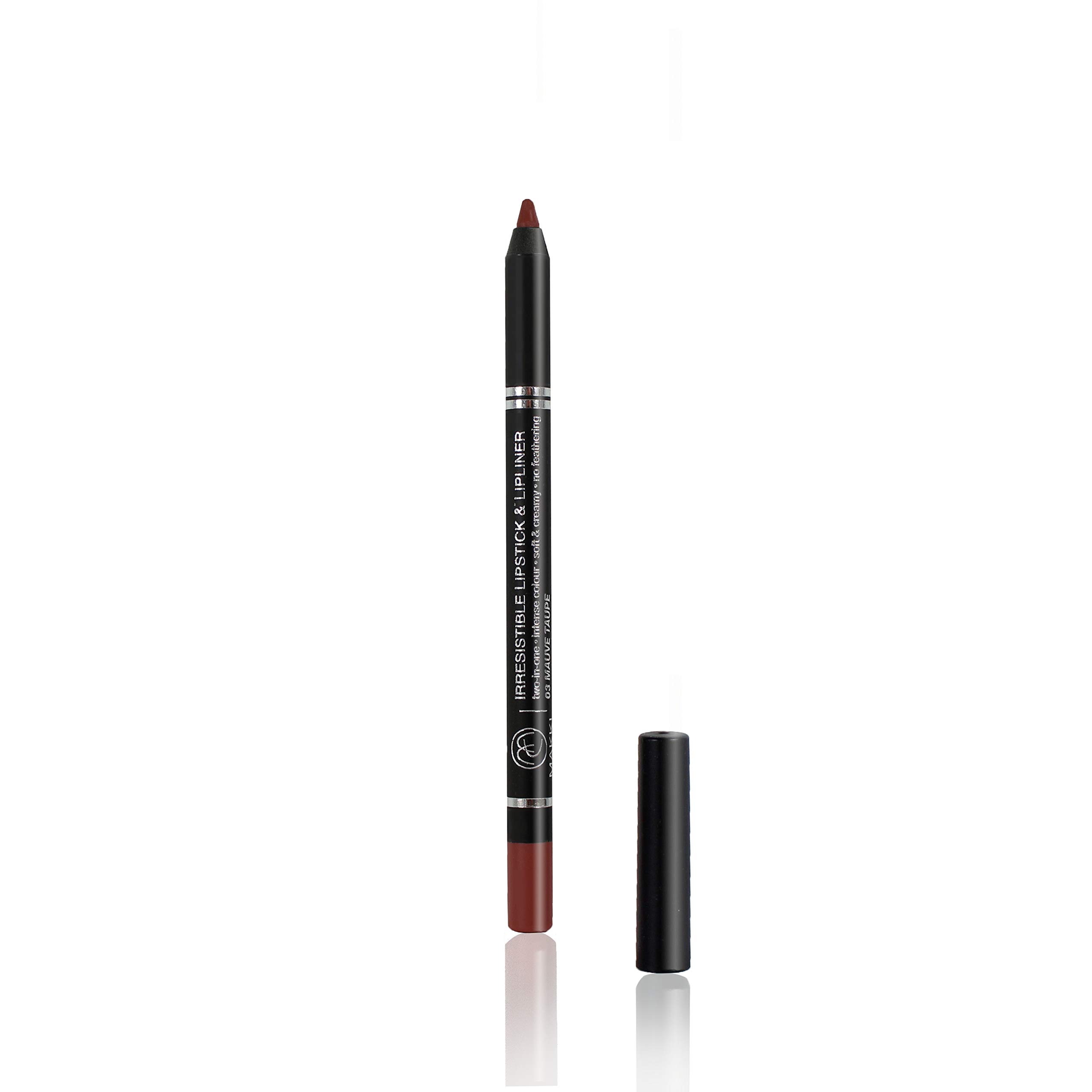 Mauve Taupe Makki Irresistible Lipstick & Lip Liner pencil intense rich colour finish long stay two-in-one soft and creamy no feathering, smudge-proof, extremely gliding, lip art and designer lips