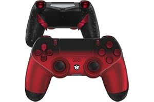 HEXGAMING NEW EDGE Wireless Controller Compatible with ps4-4 Back Buttons, 6 Profiles, Hair Triggers, Swappable Thumbsticks - Shadow Red
