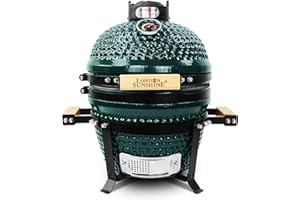 London Sunshine Ceramic Charcoal BBQ Kamado Griller - Portable Tabletop The Cadet Series Smoker