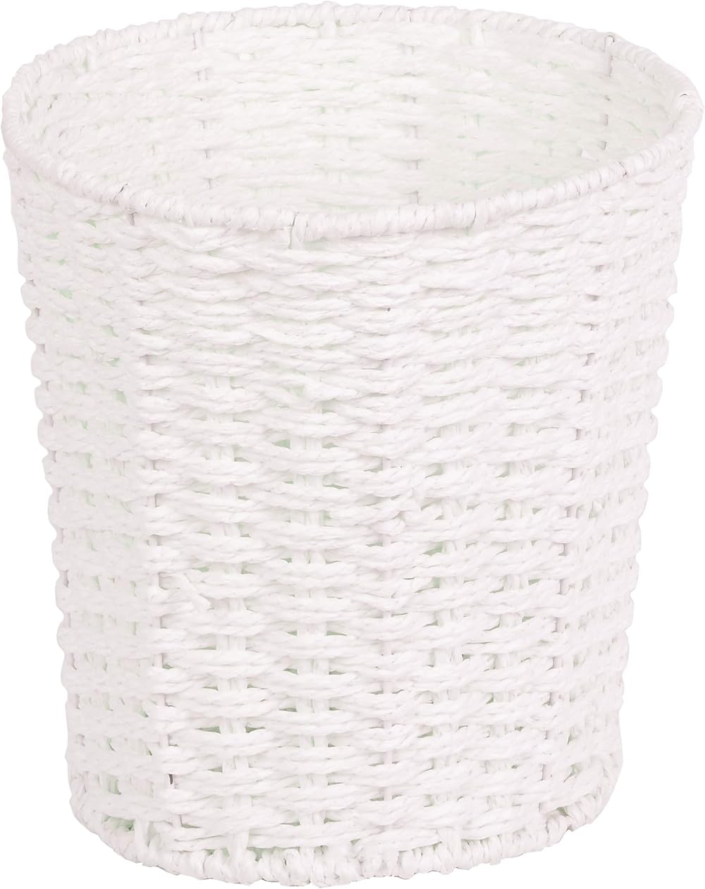 Zuvo Round Wicker Waste Paper Bin White 25x25x18 cm Durable Modern Design