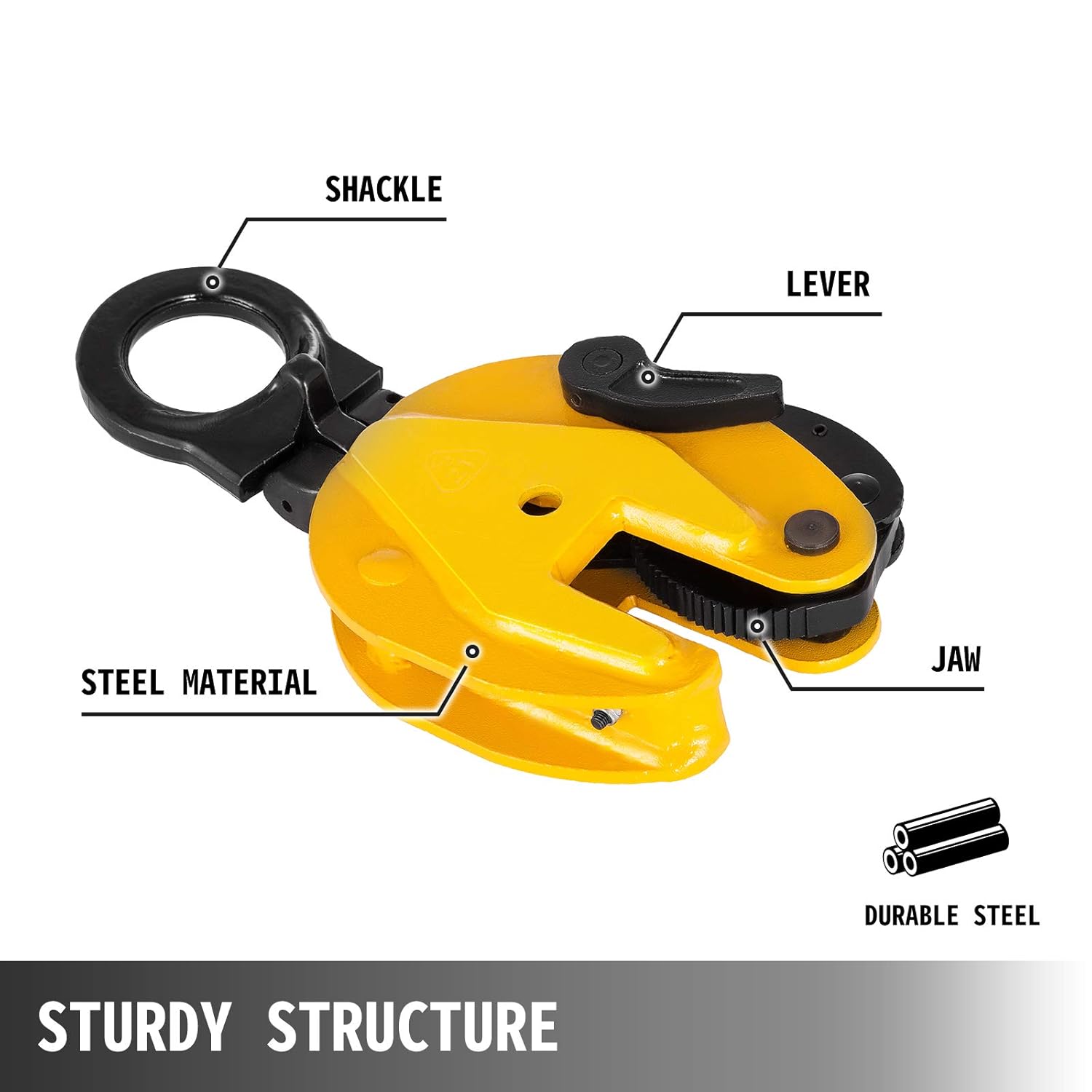 BestEquip 1T Plate Clamp 2200Lbs Plate Lifting Clamp Jaw Opening 0.6 inch Vertical Plate Clamp for Lifting and Transporting: Industrial & Scientific