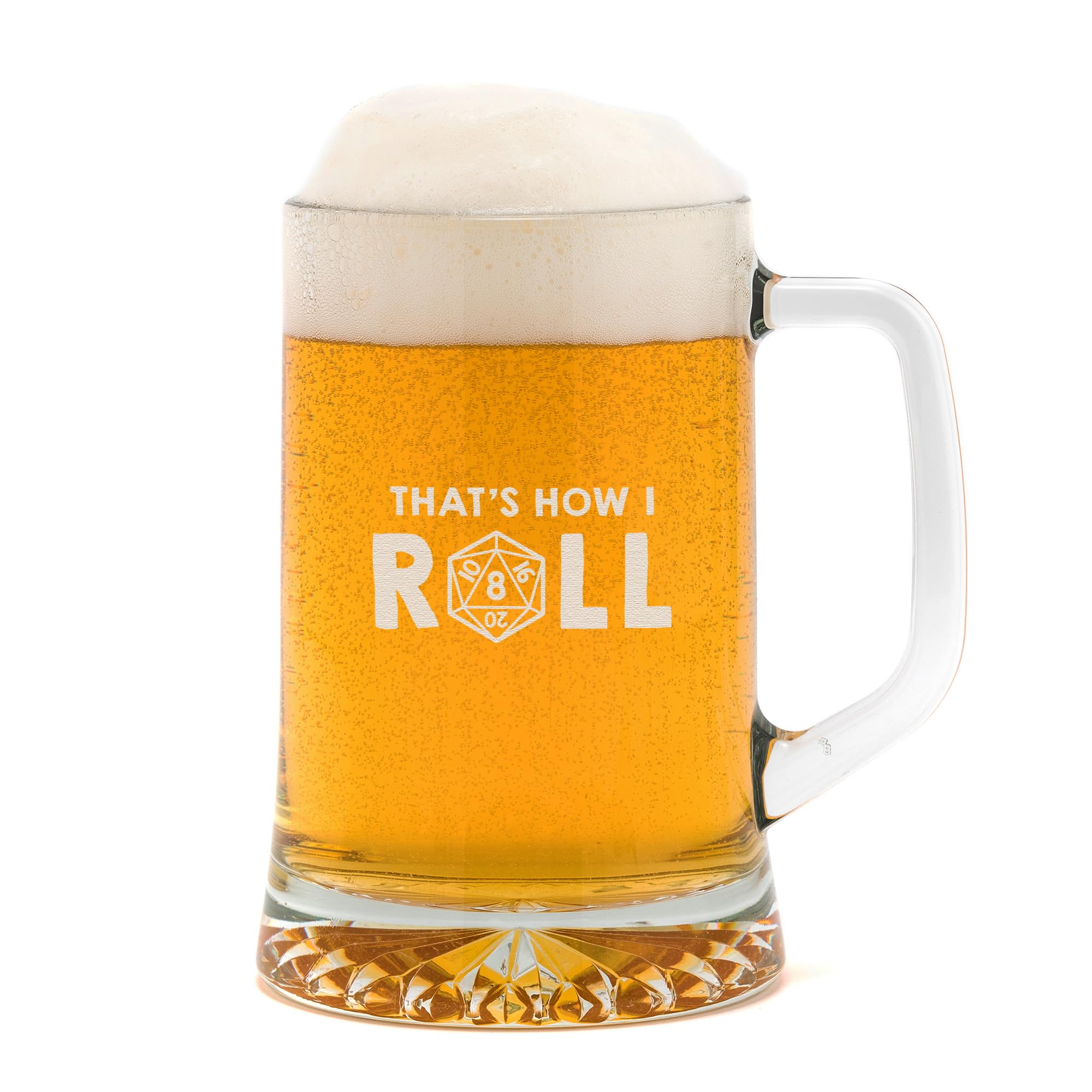 That's How I Roll Engraved Beer Glass Tankard for DND Fans - Dungeons and Dragons Gifts for Men or Women
