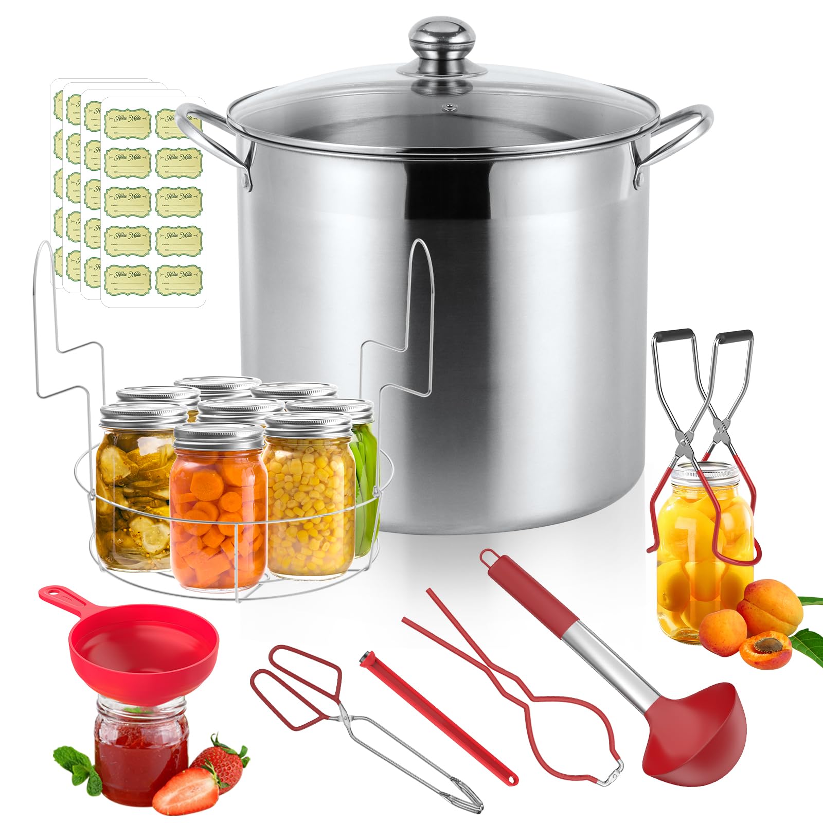 Photo 1 of BriSunshine 21.5 QT Stainless Steel Canning Pot with Lid, Rack & Canning Tools Set, Canning Supplies Kit Water Bath Canner for Beginner