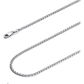 The World Jewelry Center 14k REAL Yellow/White/Rose Gold Solid 2mm, 1.7mm, 1.5mm, 1.2mm Flat Open wheat Chain Necklace with Lobster Claw Clasp