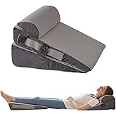 WGAKCED 3Pcs Wedge Pillow Set for After Surgery,Acid Reflux Relief, Adjustable Bed Wedge Pillows for Sleeping,Anti Snore, Memory Foam Triangle Pillow for Back&Neck&Shoulder Pain Relief, Grey