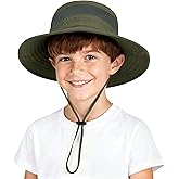 Durio Outdoor Kids Sun Hat UPF50+ Sun Protection Kids Bucket Hat Wide Brim Fishing Beach Safari Hats for Boys Girls 5-13