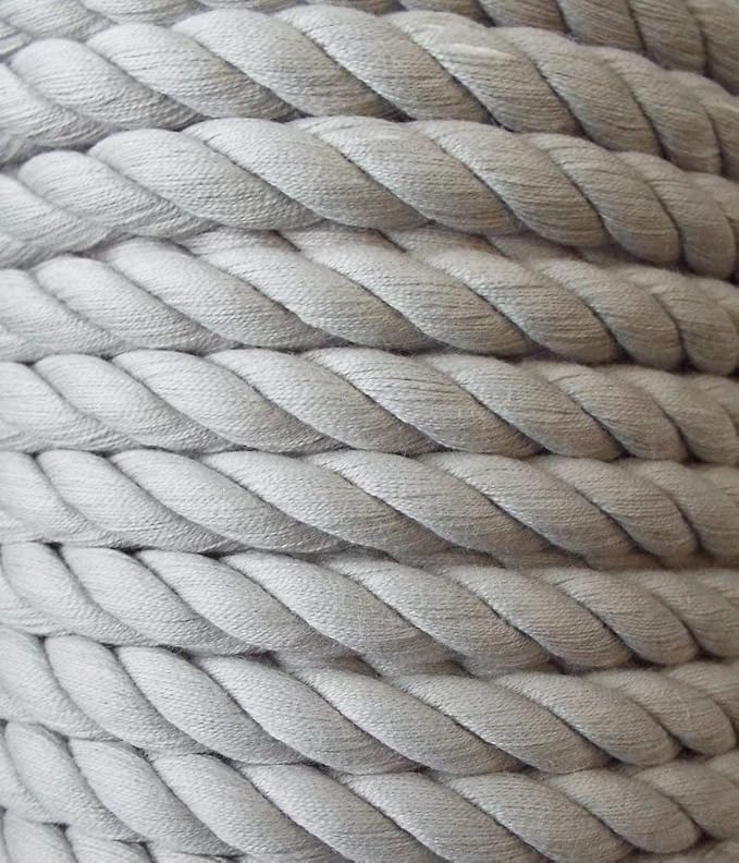 Großhandel für Schneiderbedarf 3 m Baumwollkordel 10 mm hell grau