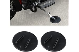 LUXEMOTO Jiffy Stand Coaster, 2PCS Universal Motorcycle Kickstand Pad, Motorcycle Stand Hard Parking Support for Harley Davidson w/side stand,Motorcycle Kickstand Pad Support Plate