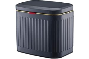 Smartbin1.06 Gallon 4L Carbon Steel Trash Can Door Compost Bin Wall Mounted 2 Ways Sliding Lid Compost Bin Countertop Kitchen Hanging Cabinet Door Trash Bin Metal Garbage Bin Cubo de Basura Grey