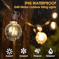 Mlambert 50Ft LED Outdoor String Lights G40 Globe