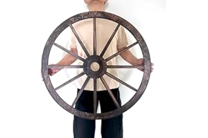linsuo Wood Wagon Wheel,Western Party Decorations for Bar, Garage, Coffee Shop, Studio Cowboy Party Decorations, Home Garden Decor (30 inch 1 Piece)