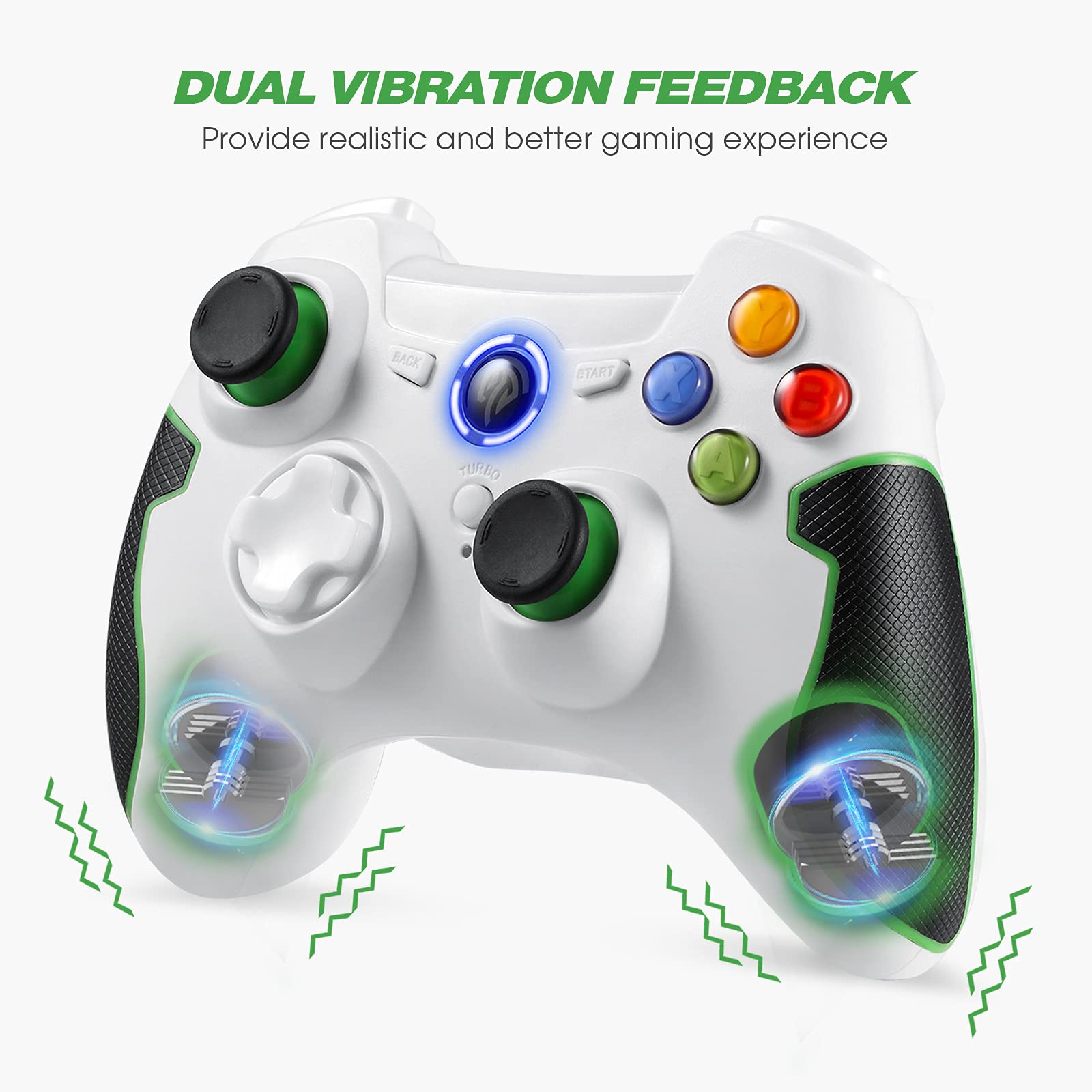EasySMX Wireless Controller for PS3, PC Gamepads with Vibration Fire Button Range up to 10m Support PC (Windows XP/7/8/8.1/10), PS3, Android TV Box Portable Gaming Joystick