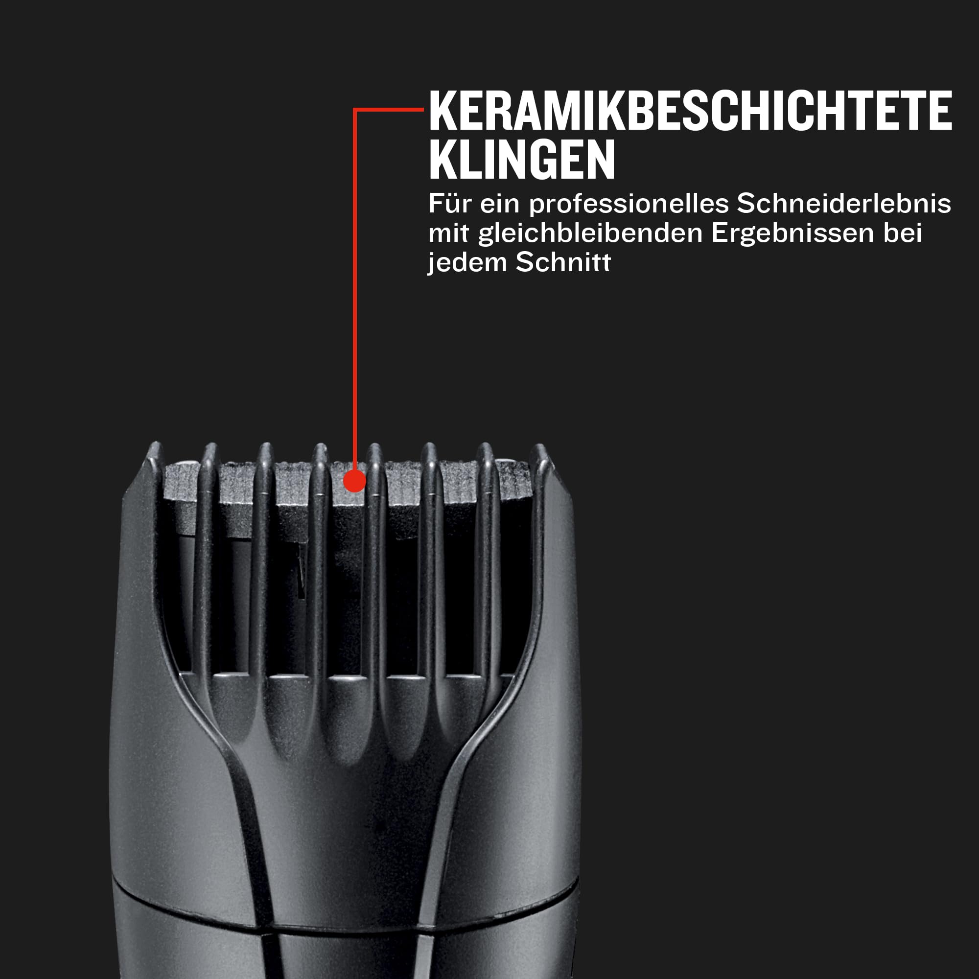 Remington Barttrimmer Herren [selbstschärf. Keramik Klingen/0,4-18mm] Bartschneider Set (Einstellrad mit 9 Längeneinstellungen ab 1,5mm, Netz-/Akkubetrieb, LED Ladeanzeige, Langhaarschneider) MB320C 3