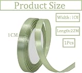 HONGCI 10mm Sage Green Satin Ribbon 22m Gift Wrapping Craft Bow view 2