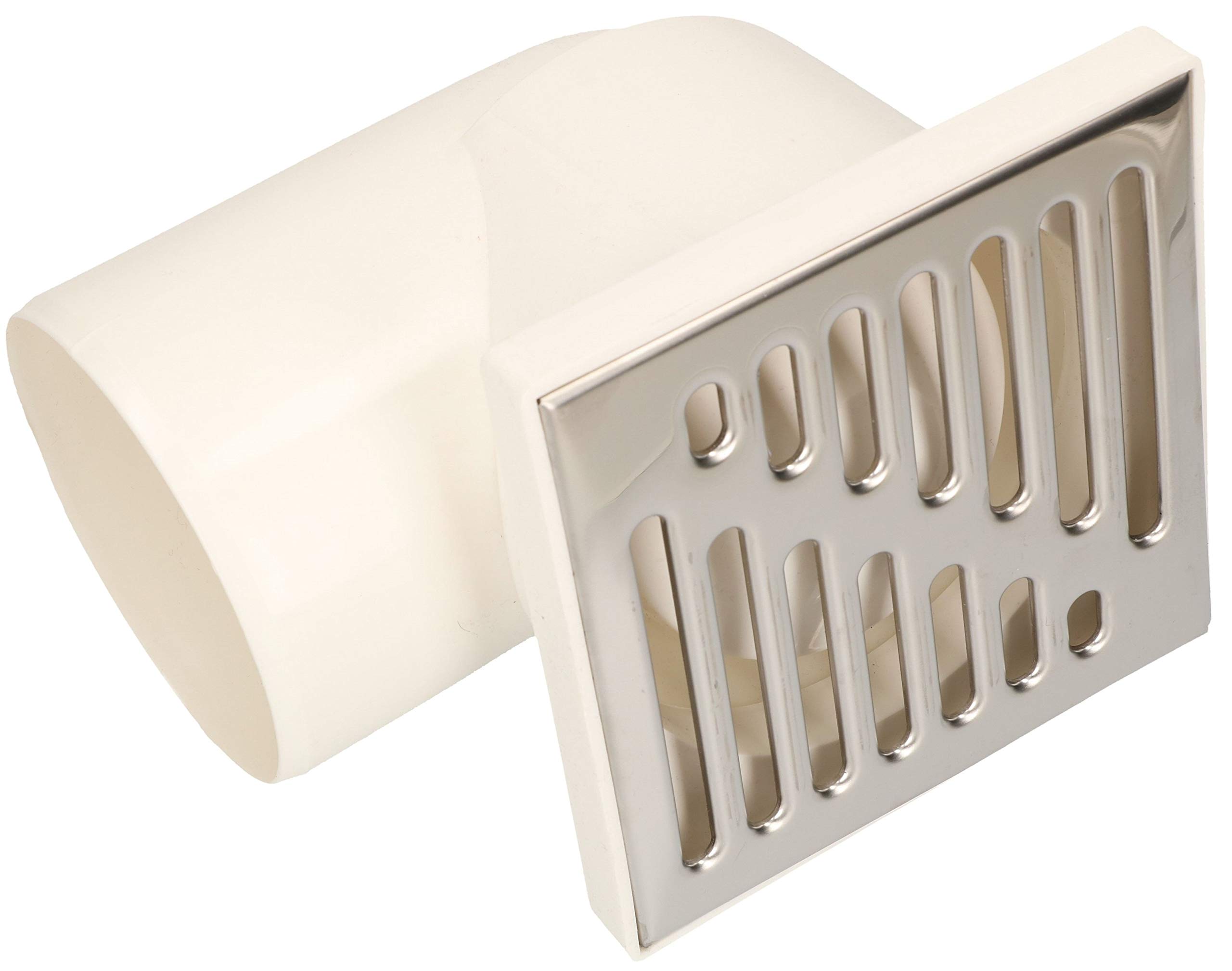 KOTARBAU® Shower Drain with Side Connection 110 mm Drain Grille 150 x 150 mm Stainless Steel Square Floor Drain Shower Drain Floor Channel White