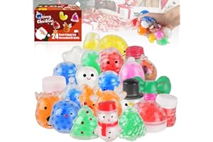 UDZRL 24pcs Christmas Stress Balls Fidget Toys, Christmas Squishy Toy for Adults Kids, Relieve Work Anxiety, Exercise Hand Flexibility,Christmas Stocking Stuffers, 2024 New Christmas Day Party Favors Gift