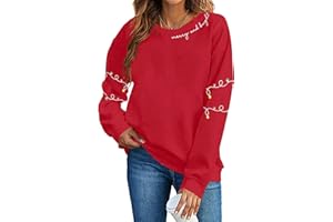 BANGELY Christmas Sweatshirt Women Christmas Light Sweatshirts Merry And Bright Xmas Long Sleeve Shirts Crewneck Pullover Tops