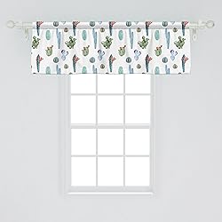 Ambesonne Cactus Window Valance, Watercolor