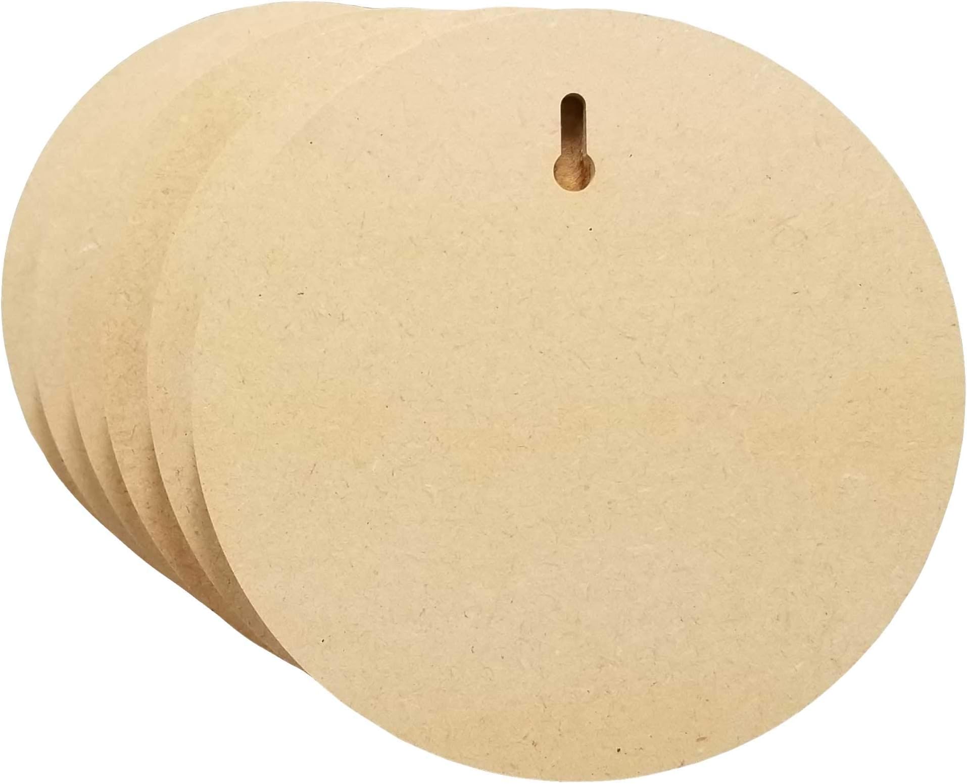 Studio Papilia MDF Board Round, 6x6 inch 6-Pack | Unfinished Wooden Shape | Uncradled Art Panel | Wood Boards for Crafts | DIY Plaque Plank Cutout | Blank Sign Tray | Artist Painting | Fiberboard