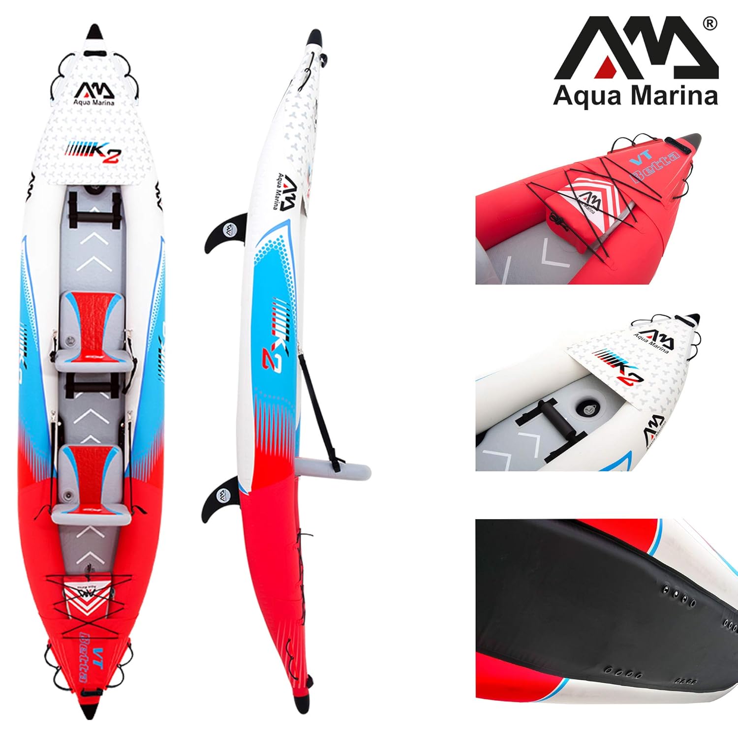 Amazon.com : Aqua Marina 2 Person Inflatable Professional Kayak - Betta : Sports & Outdoors