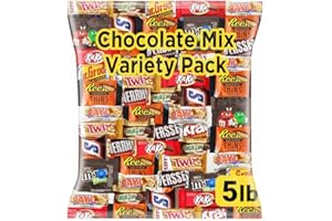 JUMBLET Chocolate Assorted Bulk Candy Variety Pack 5lb - Mini Chocolate Bars, Milk & Dark Chocolate Mix - Individually Wrapped Bulk Candy for Office Snacks, Party Favors and Bags
