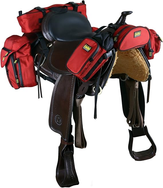 trailMAX 500 Ensemble complet de sacs de selle western système de rangement rouge Amazon