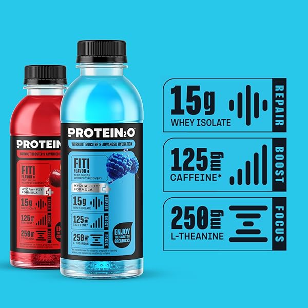 PROTEIN2O 15G WHEY PROTEIN ISOLATE INFUSED WATER PLUS CAFFEINE, SUGAR FREE ENERGY DRINK, READY TO DRINK, GLUTEN FREE, LACTOSE FREE, ENERGY VARIETY PACK, 16.9 OZ BOTTLE (12 COUNT)