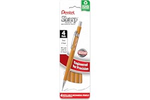Pentel Sharp Mechanical Pencil, (0.9mm), Bold Line, Yellow Barrel, Pack of 4 (P209PF4G)
