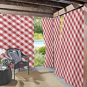 Cortina térmica opaca para ventana de jardín, cortinas de porche, con