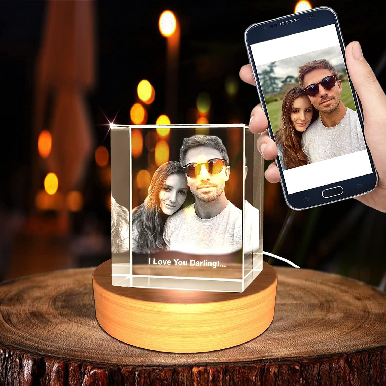 3D Photo Engraved Crystal