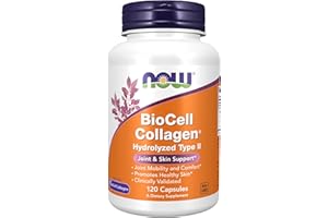 NOW Foods Supplements, BioCell Collagen® Hydrolyzed Type II, Clinically Validated, 120 Veg Capsules
