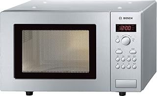 Bosch HMT75M451 Serie 2 Mikrowelle / 800 W / 17 l / Drehteller 24,5 cm / Türanschlag Links / 7 voreingestellte Automatikprogramme / automatische Leistungsstufe nach Gewicht / Edelstahl