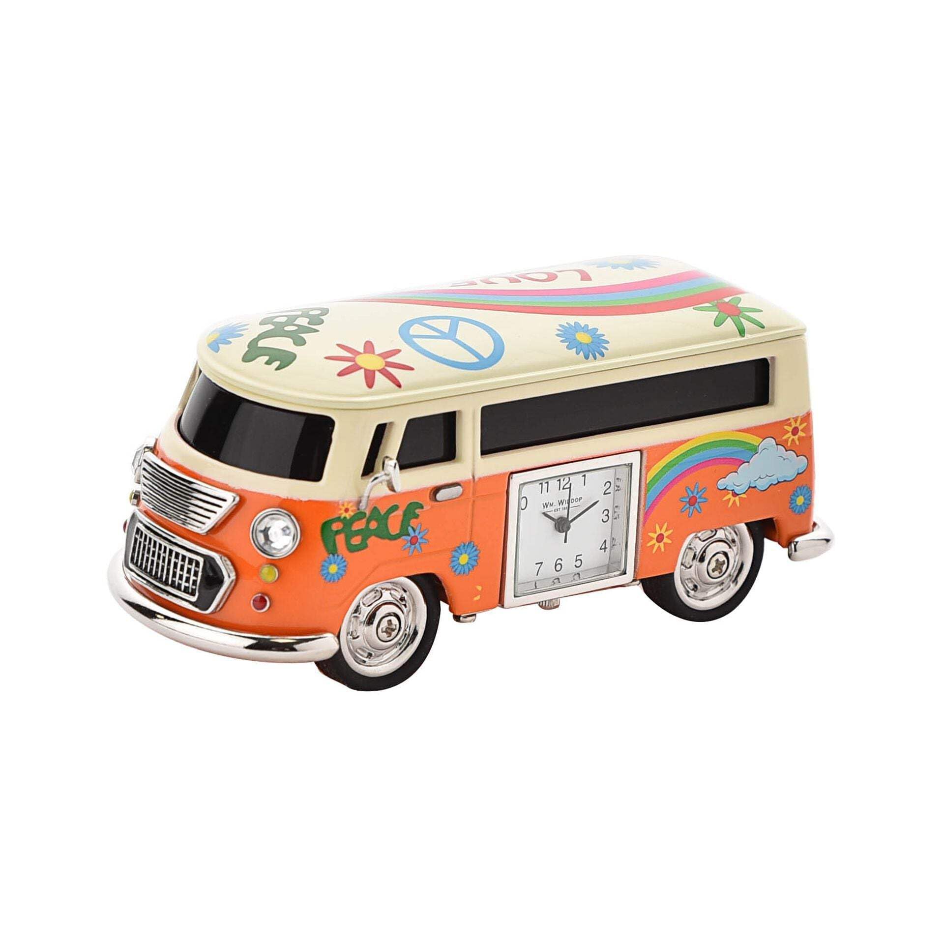 Orange Camper Van miniture clock