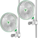 VIVOSUN AeroWave E6 Grow Tent Fan 6” EC Motor Auto Oscillating Clip 2-Pack