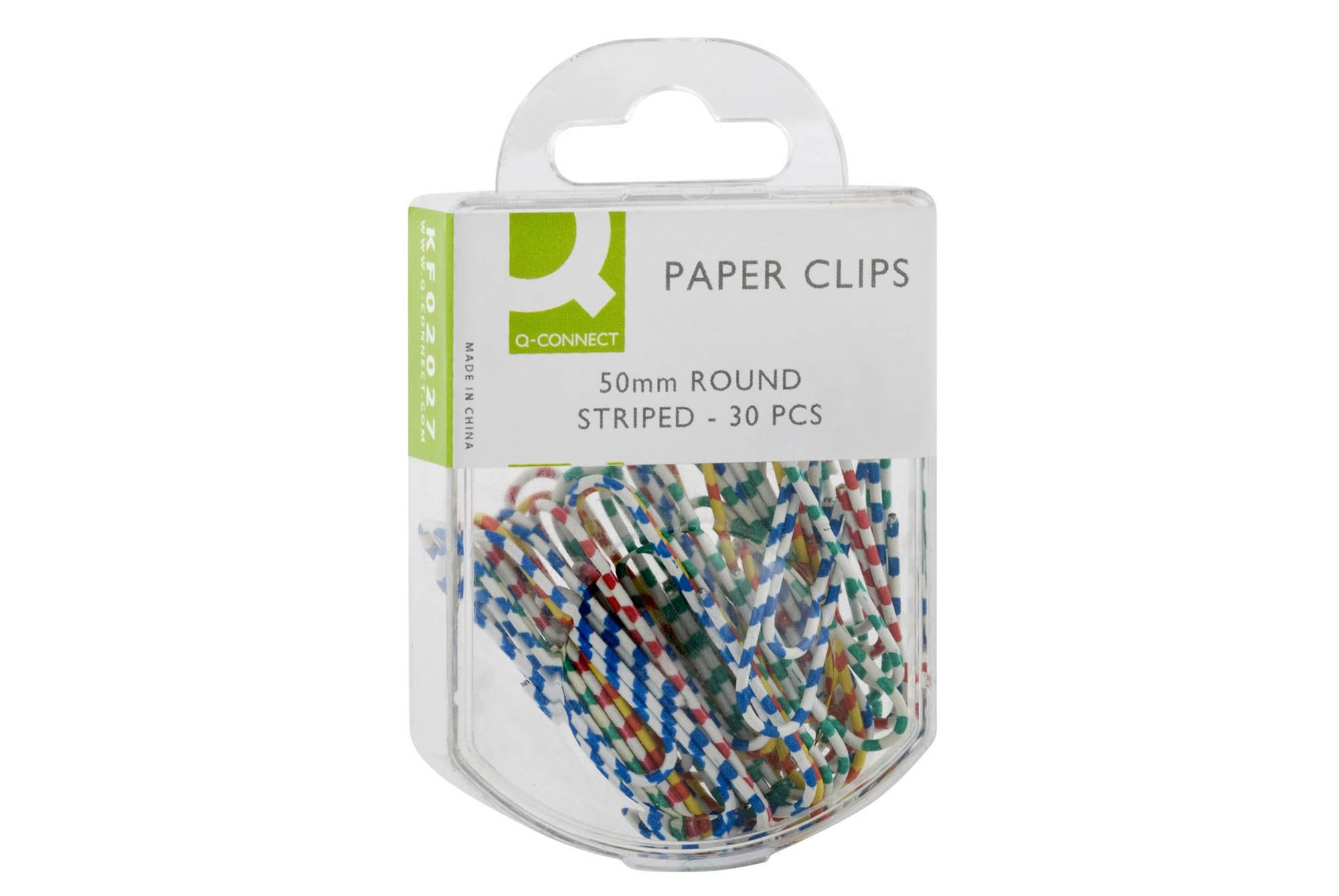 Q-Connect KF02027 Paperclips 50mm Zebra (Pack of 30)