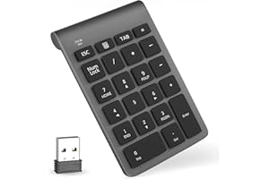 Foloda Number Pads, Wireless 22 Keys Numeric Keypad External Data Entry 2.4G Num Number Keyboard Pad for for Laptop, PC, Desktop, Surface Pro, Notebook