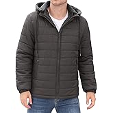 HEEKPEK Men’s Puffer Jacket with Detachable Hood Lightweight Water-Resistant Full Zip Winter Coats Insulated Puffy Jackets