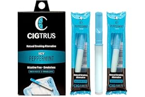 Cigtrus Quit Smoking Smokeless Inhaler – Natural, Nicotine-Free, Vaporless & Non-Electric – Helps Curb Cravings, Oral Fixation & Lung Detox Support – 3-Pack ICY Peppermint