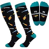 Junely Compression Socks Men Knee High Stockings | Running Athletic Nurses Work Support Travel Flight Sports Gifts