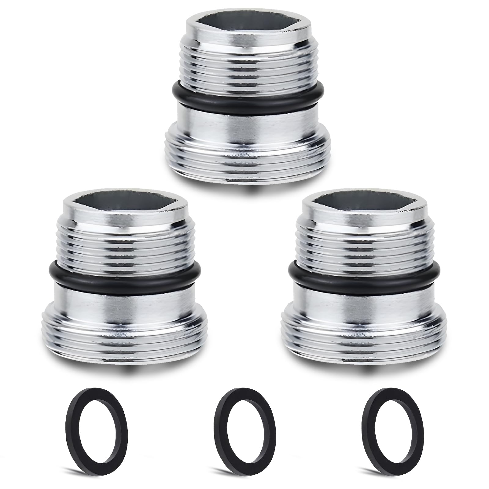 3 pcs Faucet Adapter Kit, CNYMANYHeighten Male M22mm to Male M18mm Fine Thread Kitchen Aerator Adapter Set Sink Faucet Adapter Connecting Garden Hose Water Filter Standard Hose via Diverter