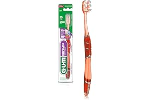 GUM Technique® Deep Clean Toothbrush with Quad-Grip Handle, Compact Head & Soft Bristles, 1 Toothbrush, Colour May Vary