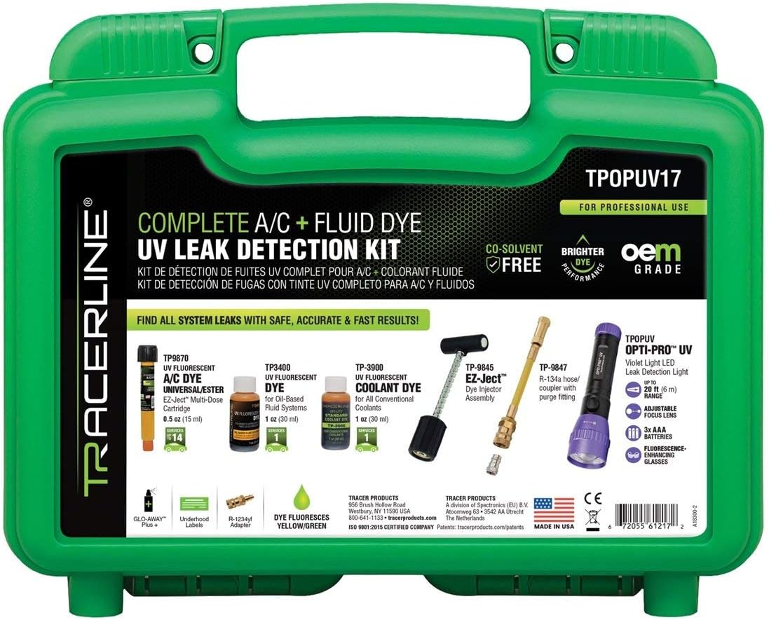 Complete A/C & Fluid Dye UV Leak Detection Kit Automotive