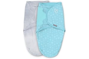 SwaddleMe by Ingenuity Original Swaddle, Size Small/Medium, For Ages 0-3 Months, 7-14 Pounds, Up to 26 Inches Long, 2-Pack Baby Swaddle Blanket Wrap