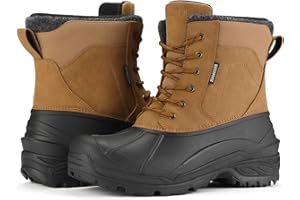 SUEDI Men's Snow Boots Insulated Waterproof Lightweight Winter Boots Slip Resistant Duck Boots for Men