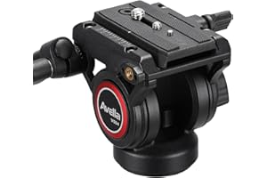 Avella Video Tripod Fluid Head with Quick Release Plate, Lightweight Heavy Duty Compatible with Manfrotto,Max Load 13.2lb/6kg for Video Canon Nikon Sony Olympus Panasonic DSLR Camera, V504