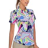 Soneven Women's Short Sleeve Golf Shirt Moisture Wicking Athletic Golf Polo Shirts Tennis Shirts Dry Fit
